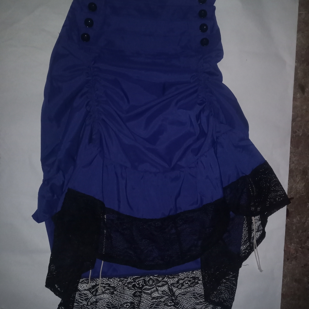 Blue Renaissance/Victorian style cinch skirt - Picture 3 of 11